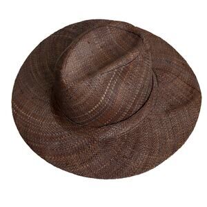 Brown Woven 100% Raffia Shebobo Hat Handmade in Madagascar - One Size